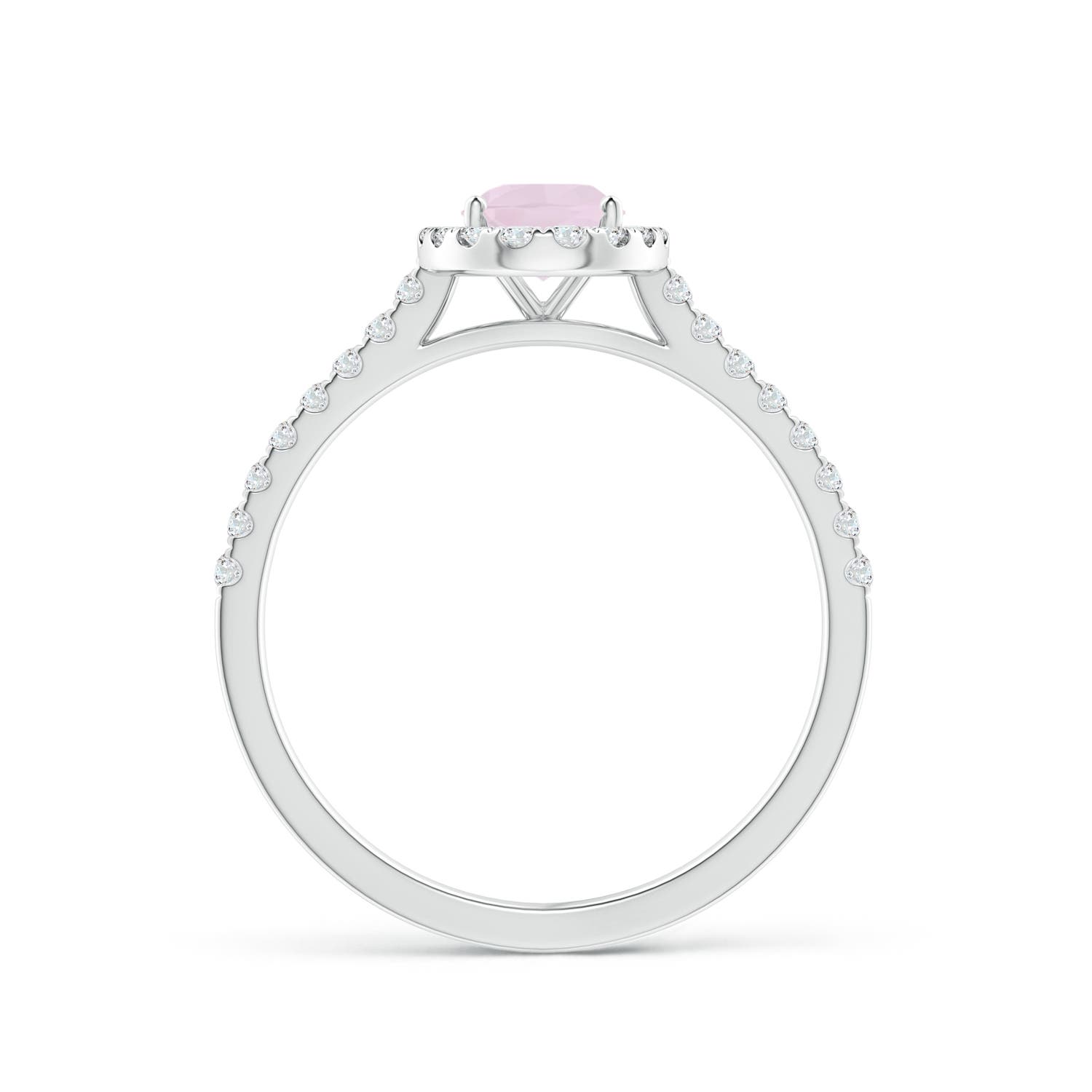 A - Rose Quartz / 0.96 CT / 14 KT White Gold