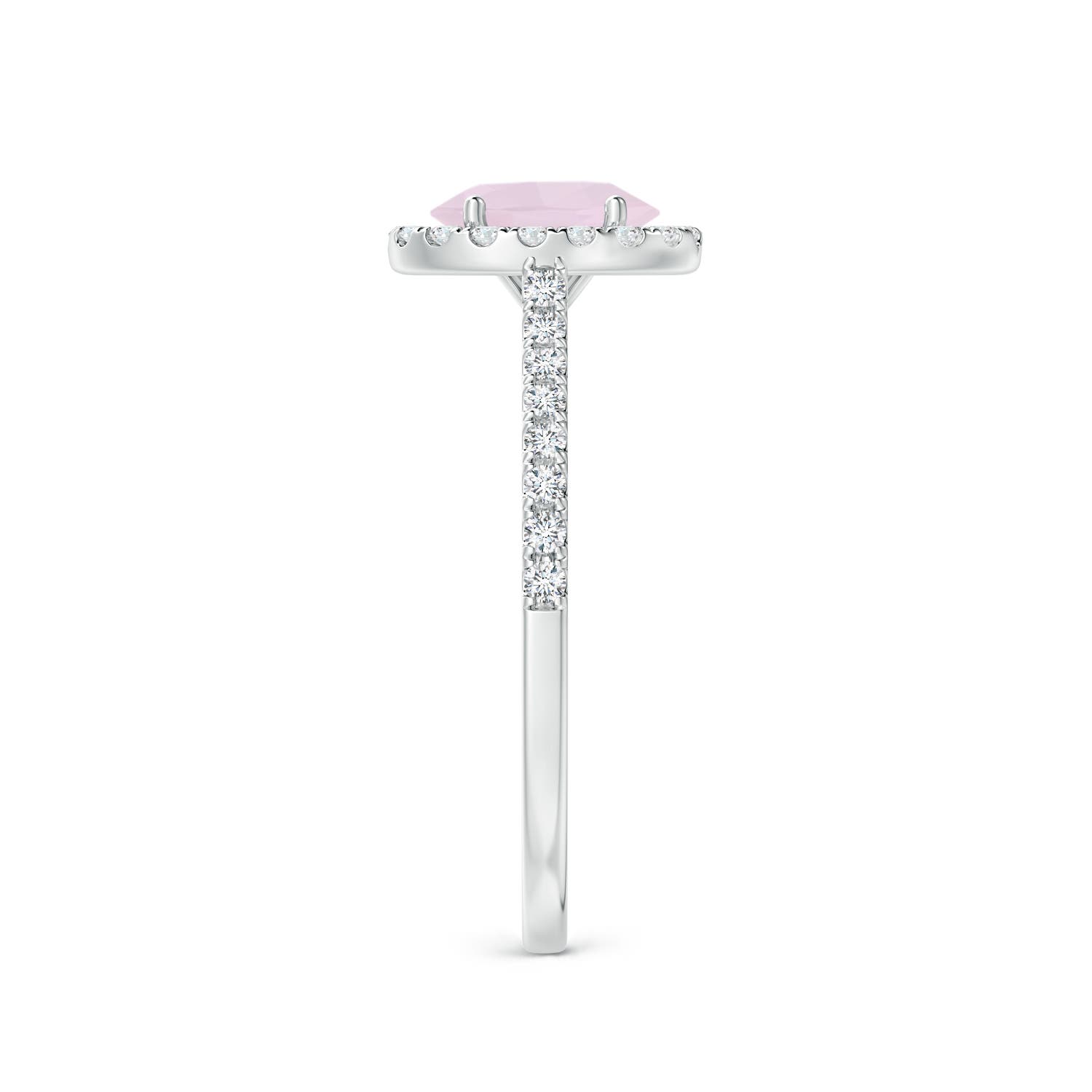 A - Rose Quartz / 0.96 CT / 14 KT White Gold