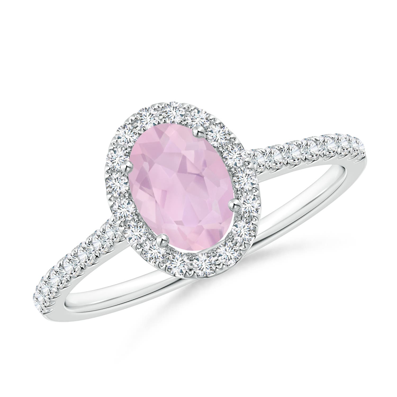 AAA - Rose Quartz / 0.96 CT / 14 KT White Gold