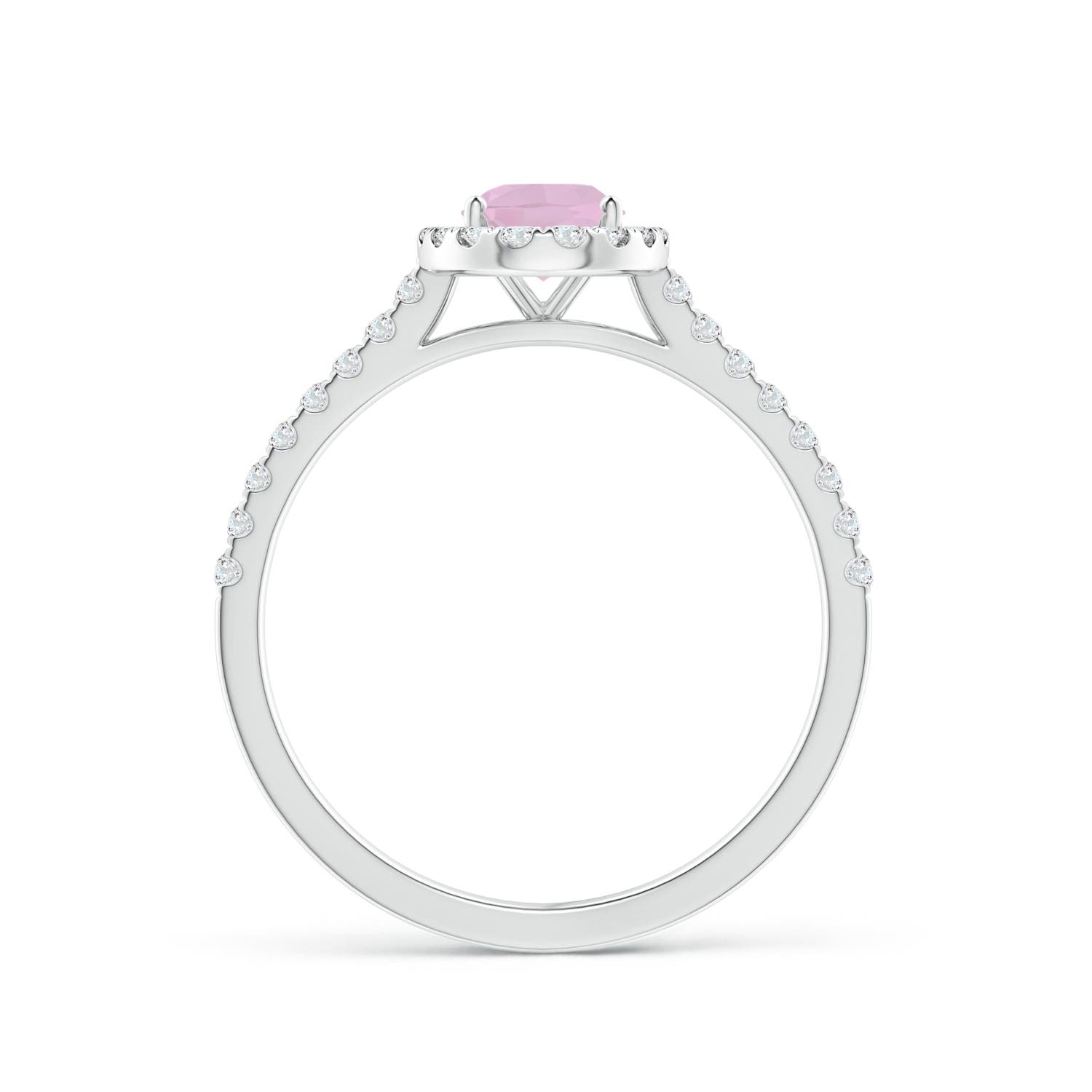 AAA - Rose Quartz / 0.96 CT / 14 KT White Gold