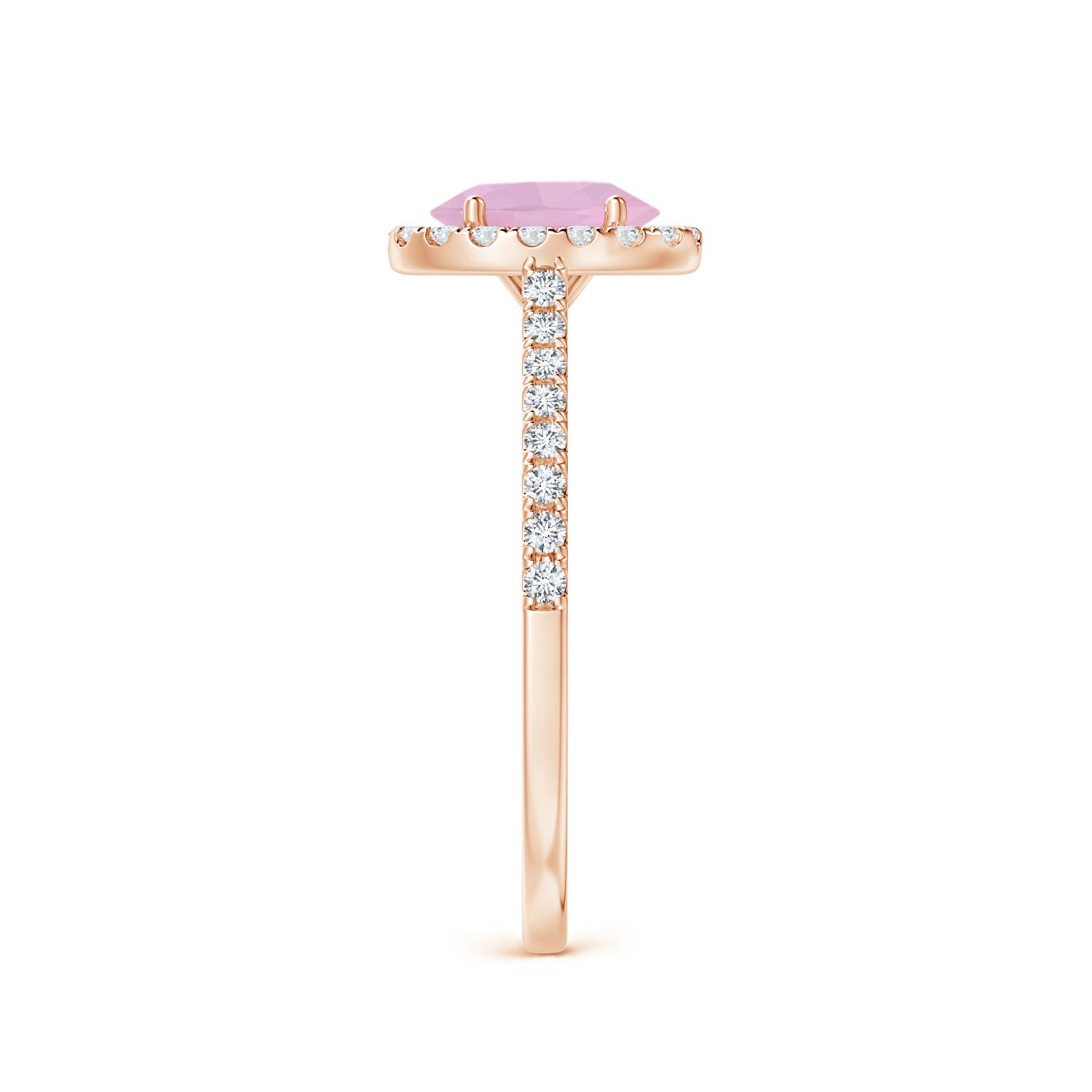 AAAA - Rose Quartz / 0.96 CT / 14 KT Rose Gold