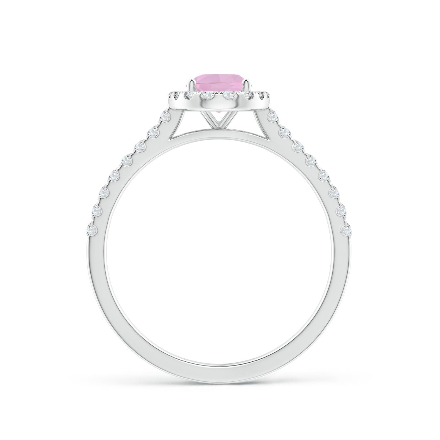 AAAA - Rose Quartz / 0.96 CT / 14 KT White Gold