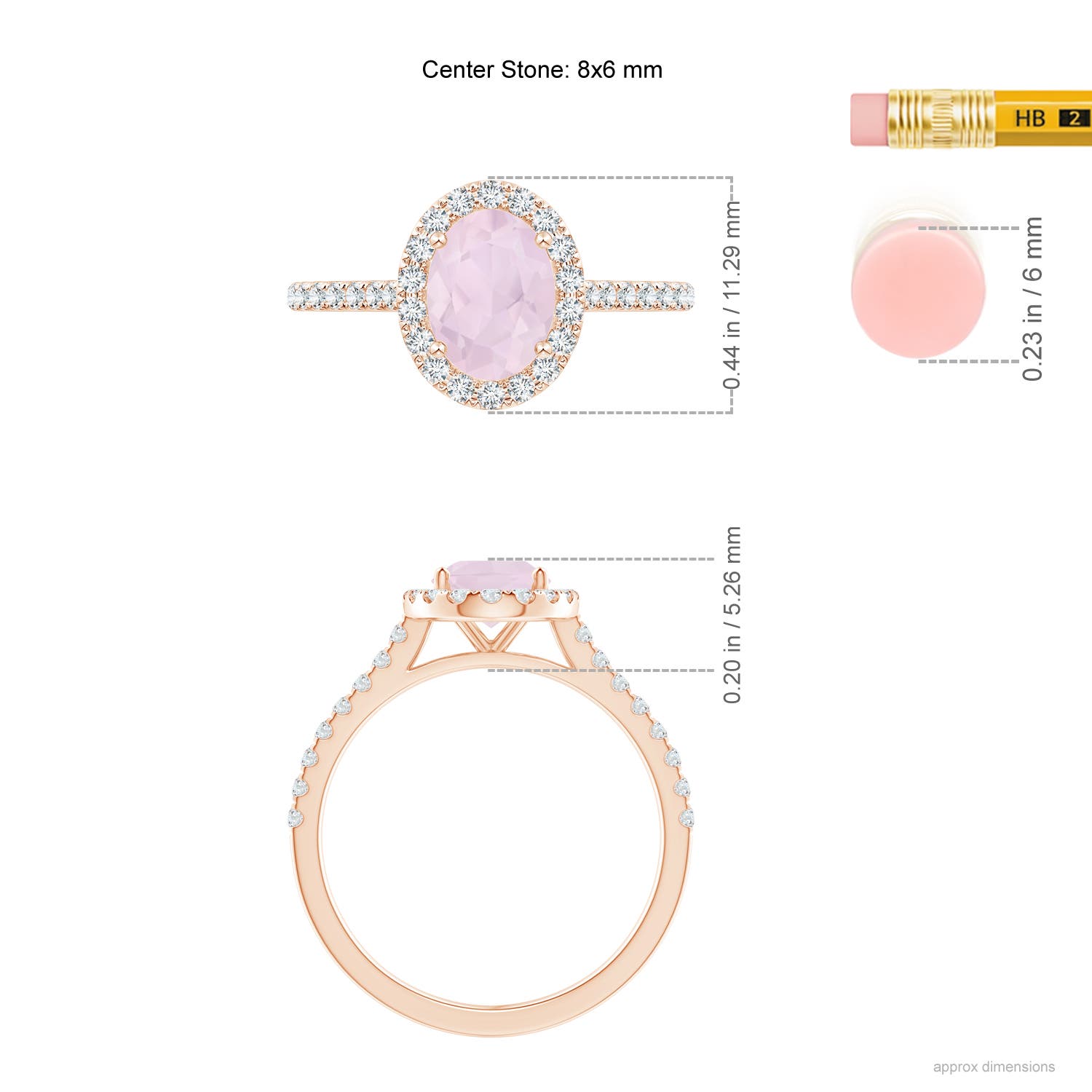 A - Rose Quartz / 1.34 CT / 14 KT Rose Gold