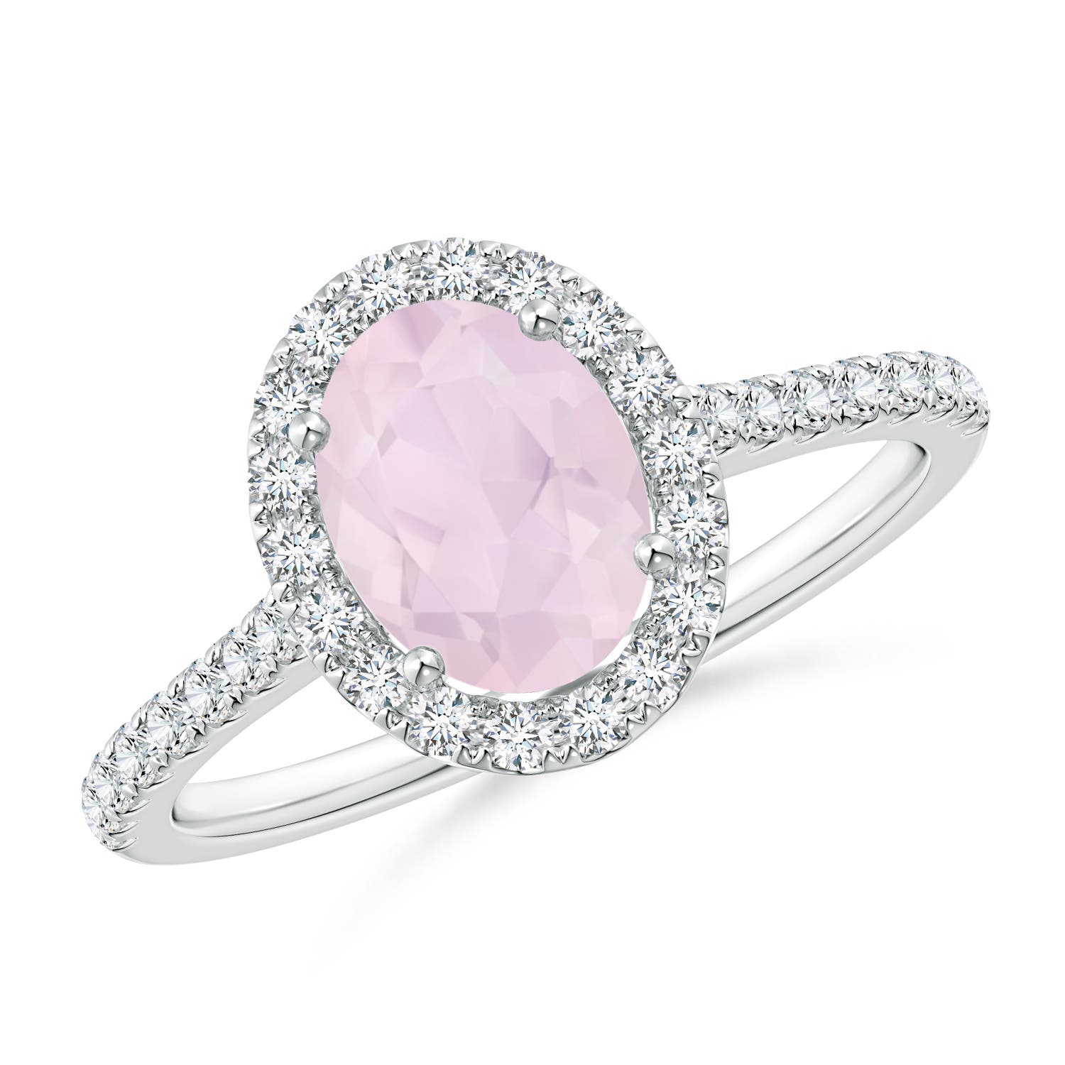 A - Rose Quartz / 1.34 CT / 14 KT White Gold