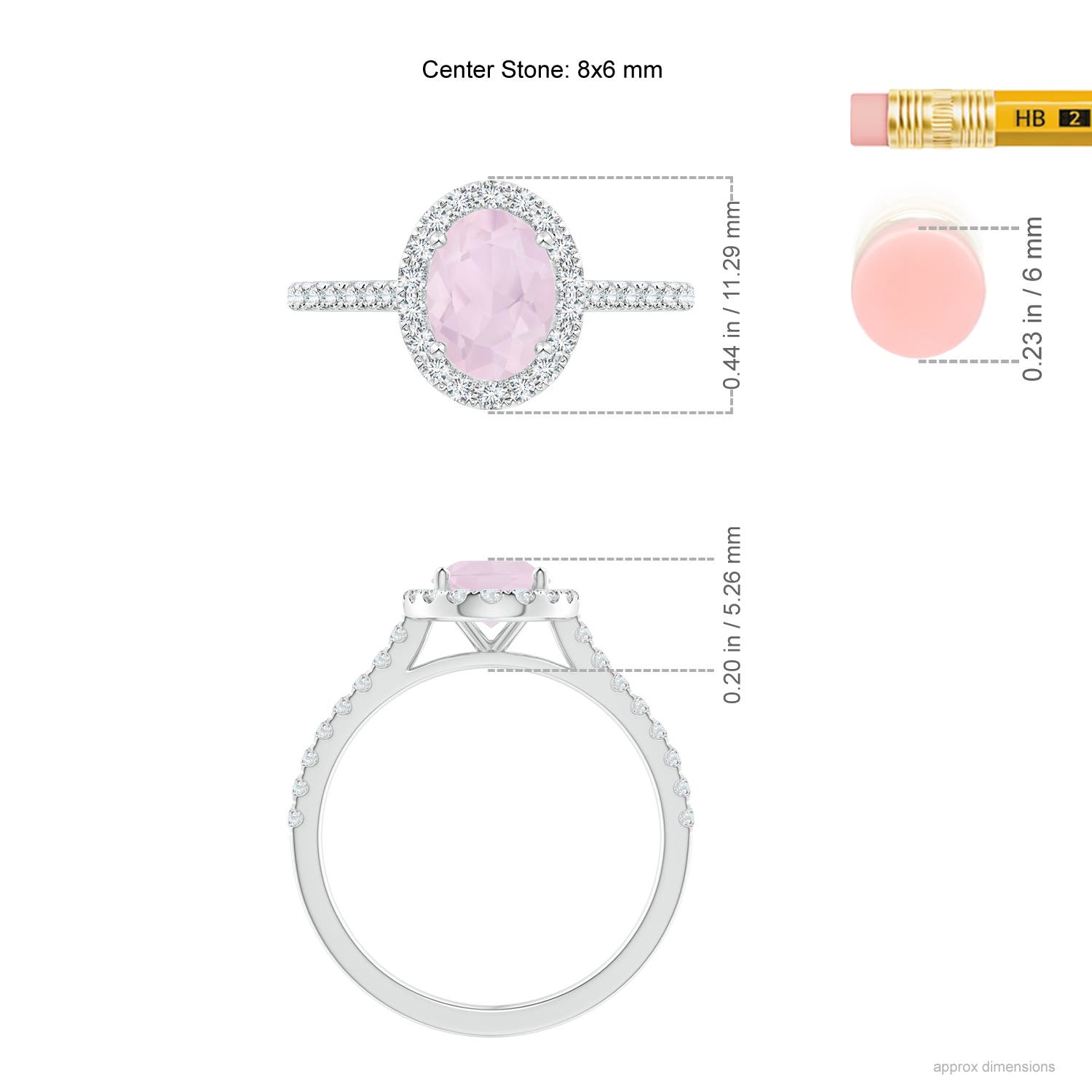 A - Rose Quartz / 1.34 CT / 14 KT White Gold