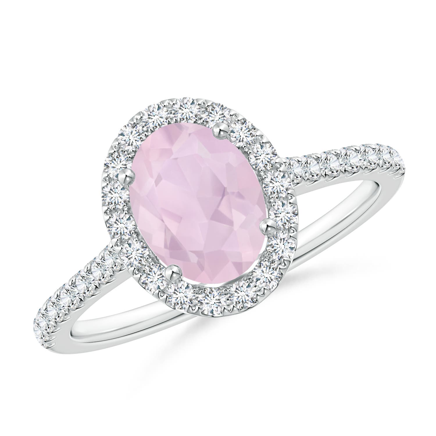 AA - Rose Quartz / 1.34 CT / 14 KT White Gold