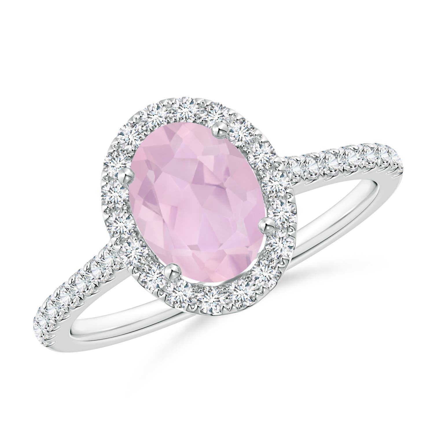 AAA - Rose Quartz / 1.34 CT / 14 KT White Gold