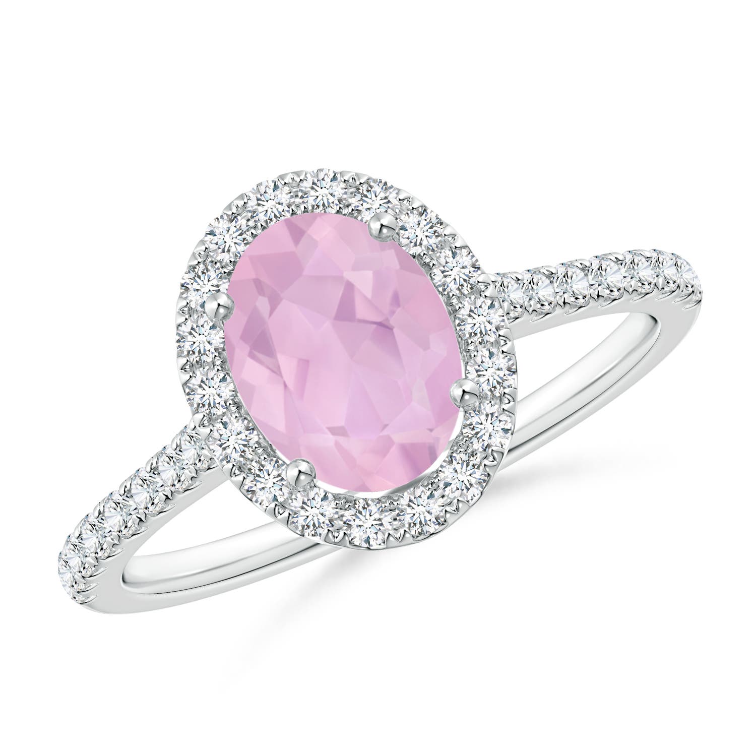 AAAA - Rose Quartz / 1.34 CT / 14 KT White Gold