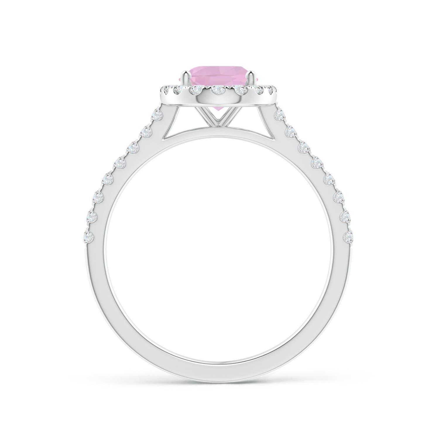 AAAA - Rose Quartz / 1.34 CT / 14 KT White Gold