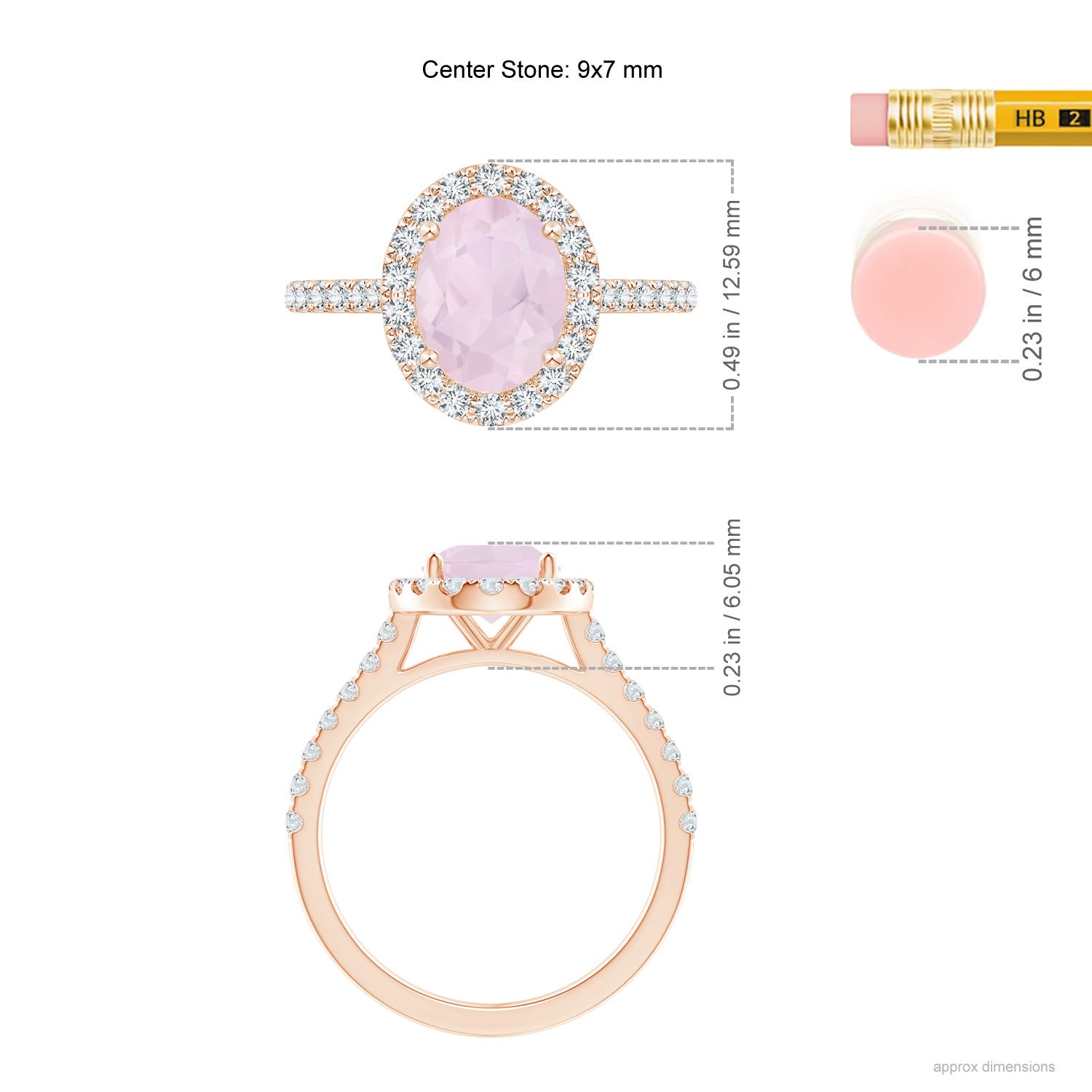 A - Rose Quartz / 1.97 CT / 14 KT Rose Gold