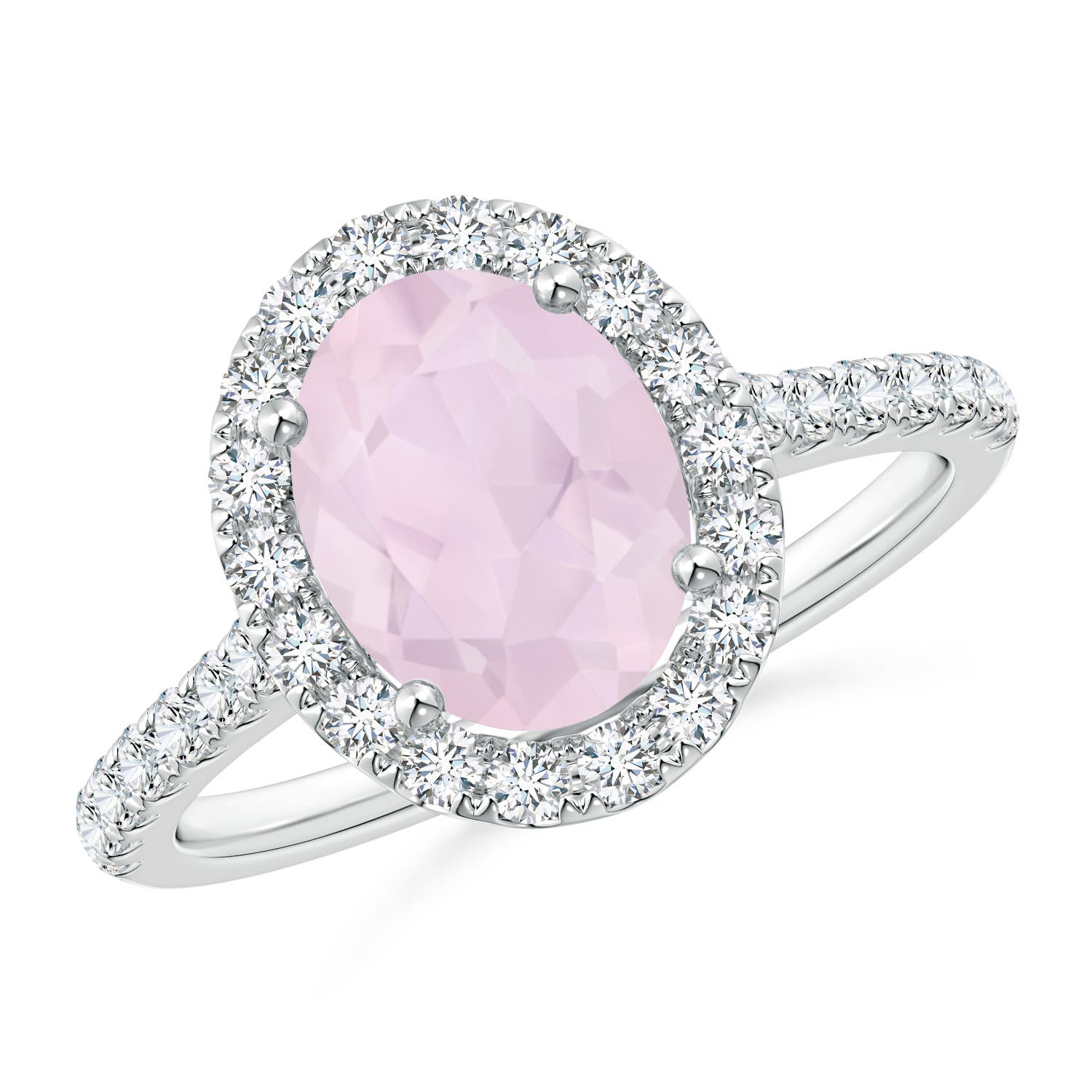 A - Rose Quartz / 1.97 CT / 14 KT White Gold