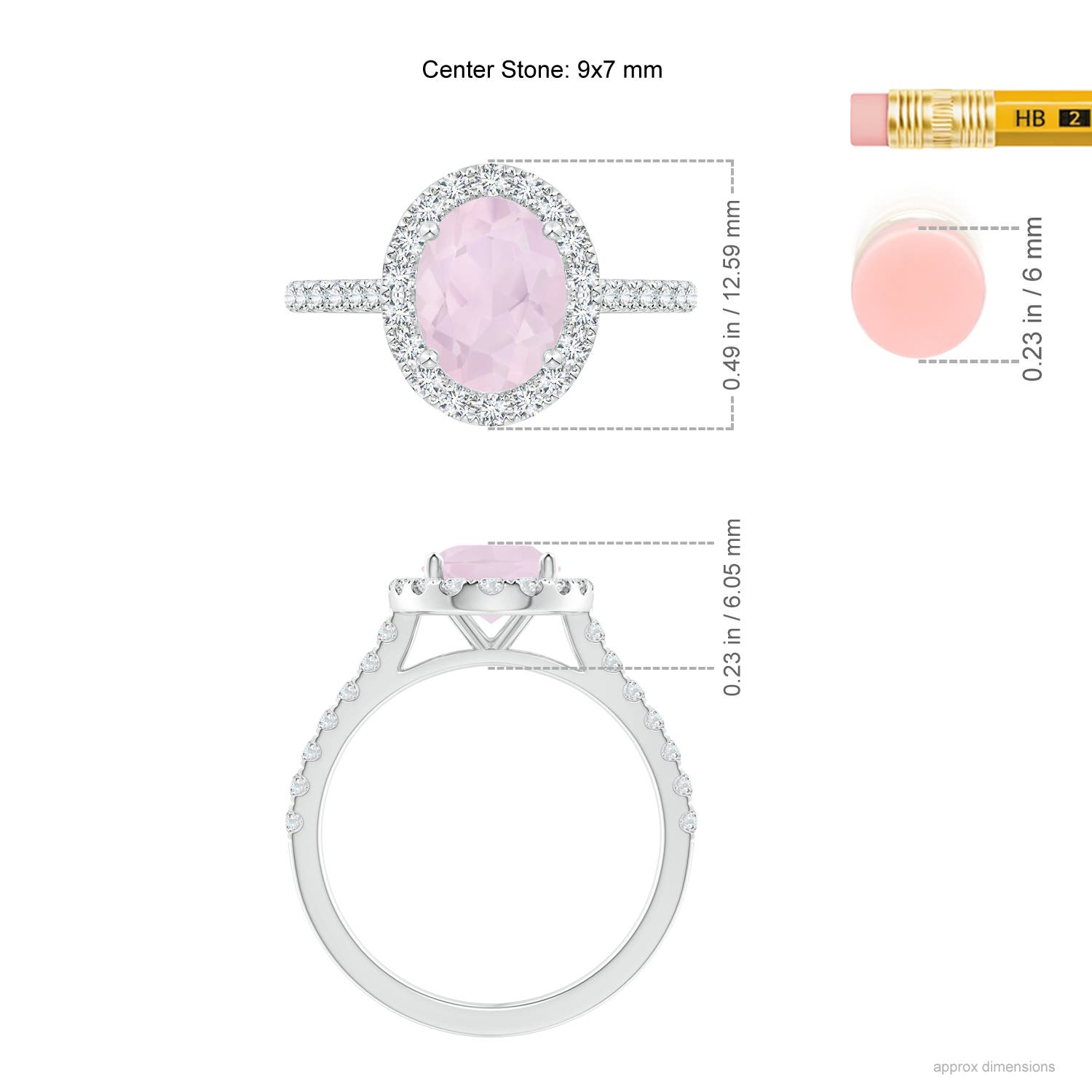 A - Rose Quartz / 1.97 CT / 14 KT White Gold