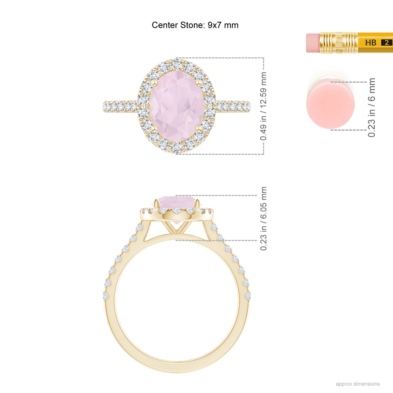 A - Rose Quartz / 1.97 CT / 14 KT Yellow Gold