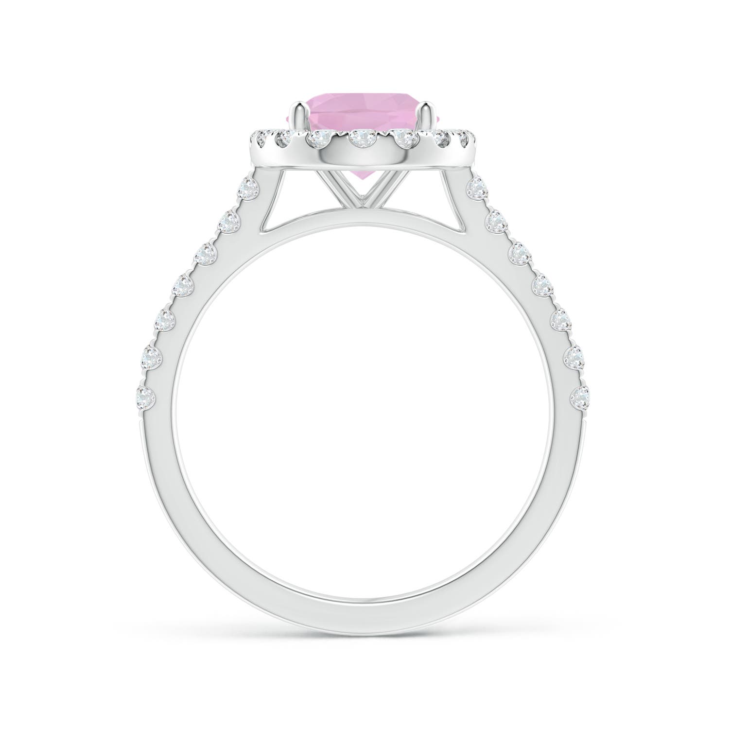 AAAA - Rose Quartz / 1.97 CT / 14 KT White Gold