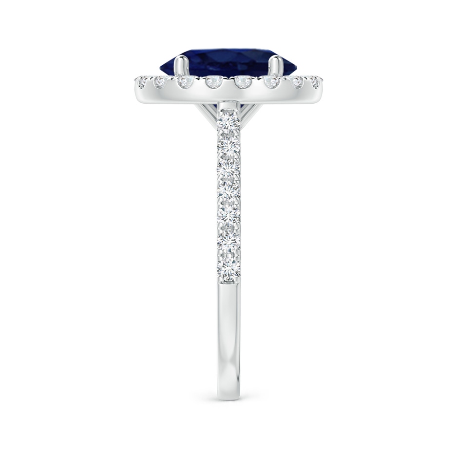 10x8mm A Oval Sapphire Halo Ring with Diamond Accents in White Gold side 299