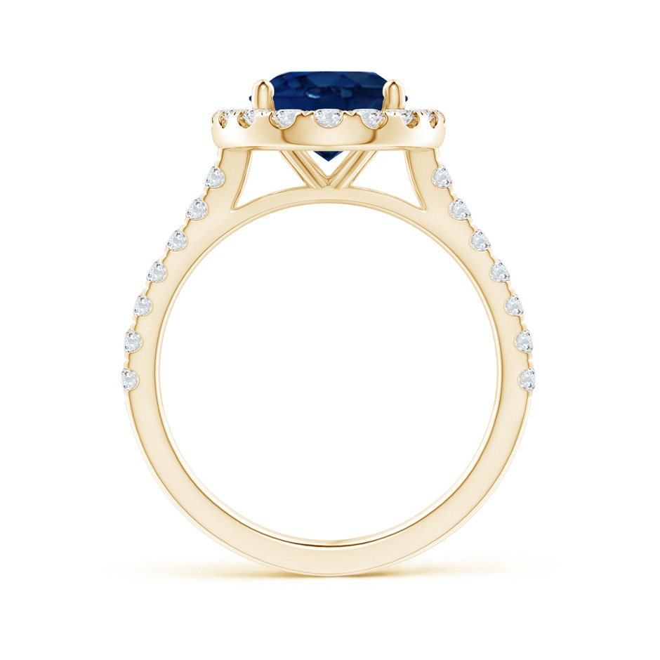 10x8mm AA Oval Sapphire Halo Ring with Diamond Accents in Yellow Gold side 199