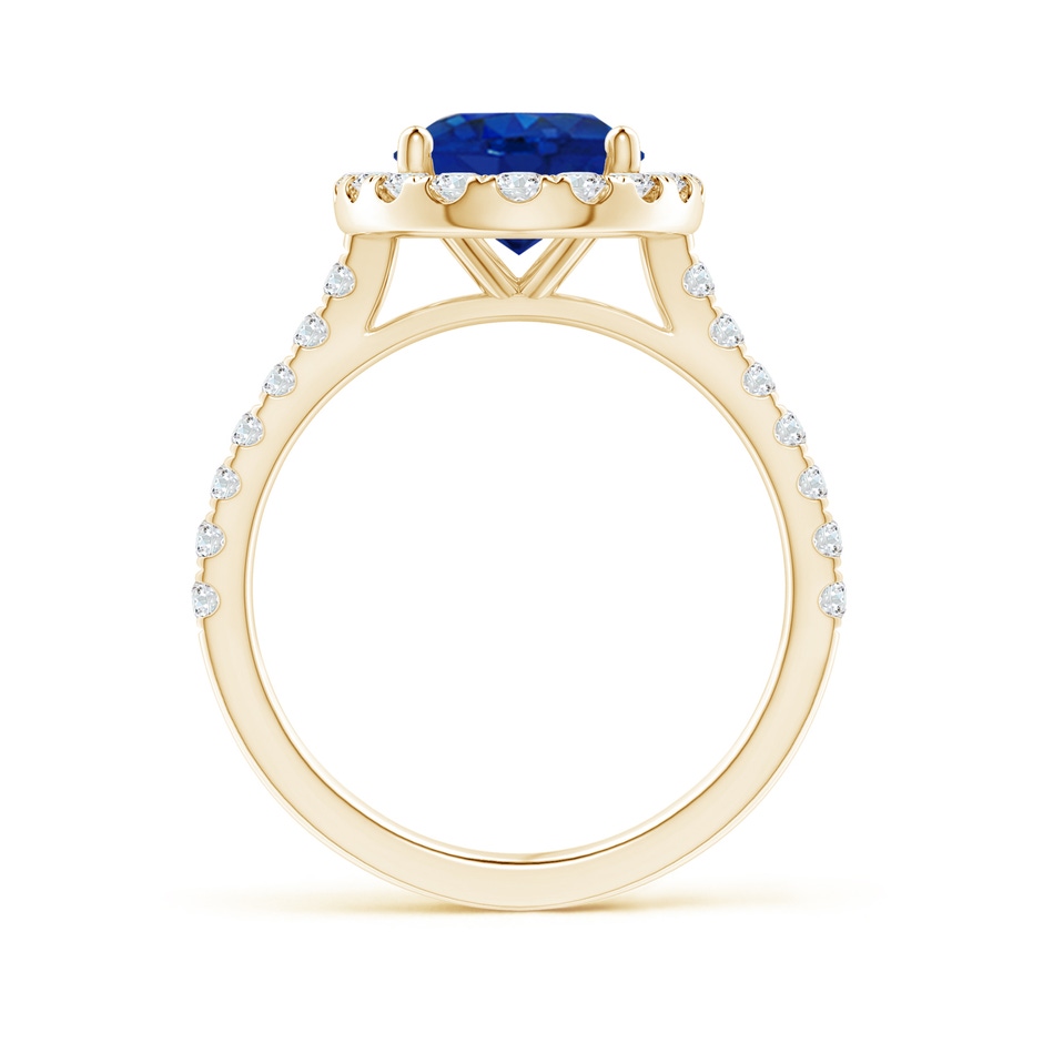 10x8mm AAA Oval Sapphire Halo Ring with Diamond Accents in Yellow Gold side 199