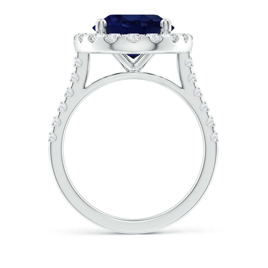12x10mm A Oval Sapphire Halo Ring with Diamond Accents in P950 Platinum side 199