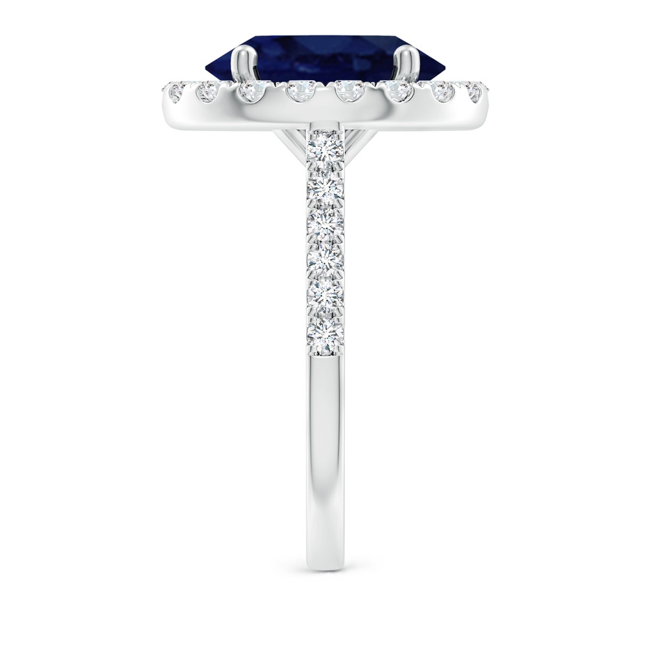 12x10mm A Oval Sapphire Halo Ring with Diamond Accents in P950 Platinum side 299