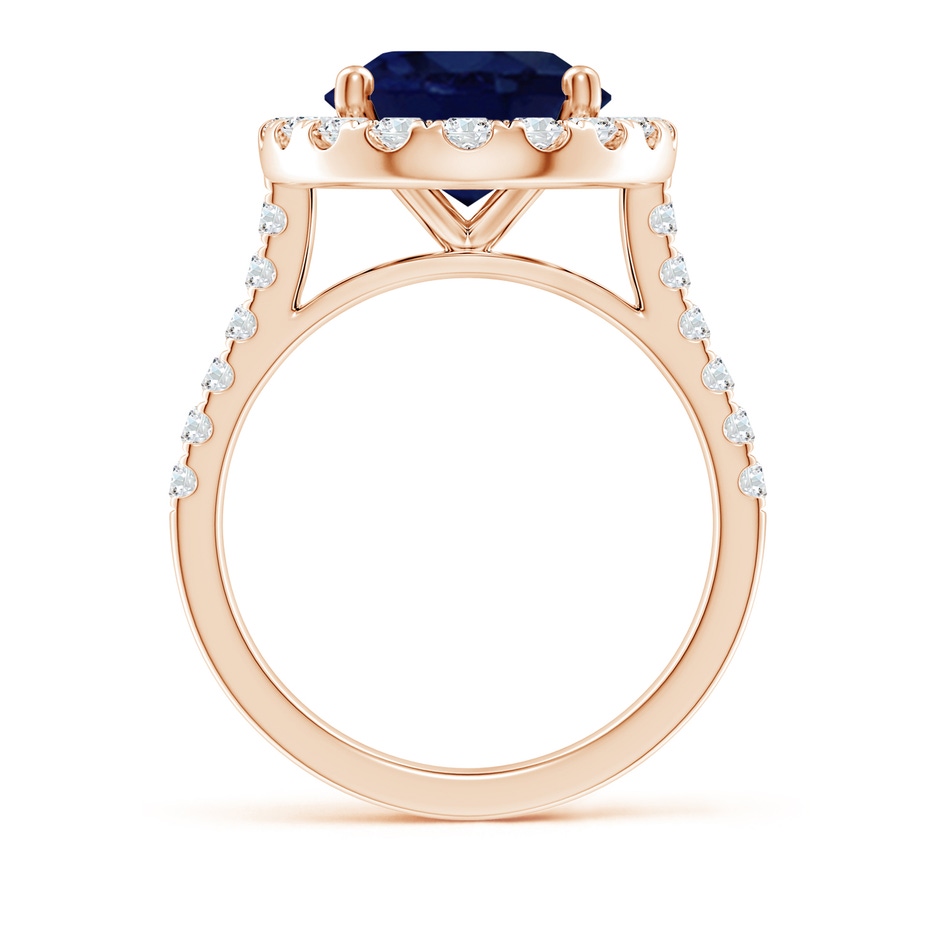 12x10mm A Oval Sapphire Halo Ring with Diamond Accents in Rose Gold side 199