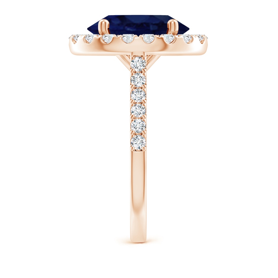 12x10mm A Oval Sapphire Halo Ring with Diamond Accents in Rose Gold side 299