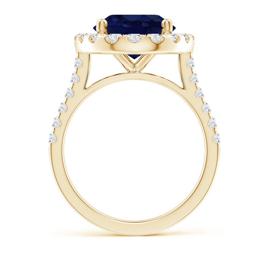 12x10mm A Oval Sapphire Halo Ring with Diamond Accents in Yellow Gold side 199