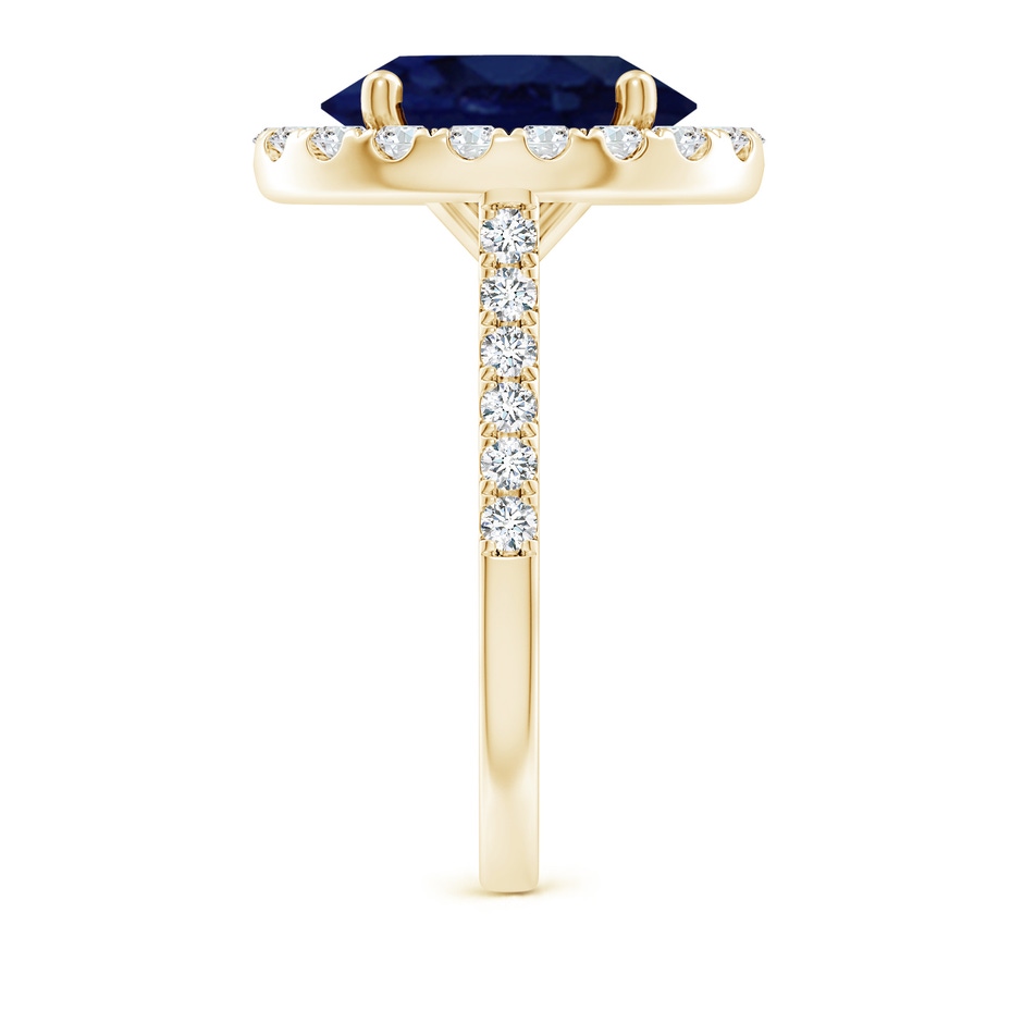 12x10mm A Oval Sapphire Halo Ring with Diamond Accents in Yellow Gold side 299