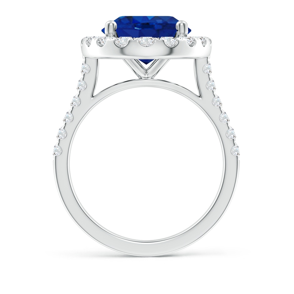 12x10mm AAA Oval Sapphire Halo Ring with Diamond Accents in P950 Platinum side 199