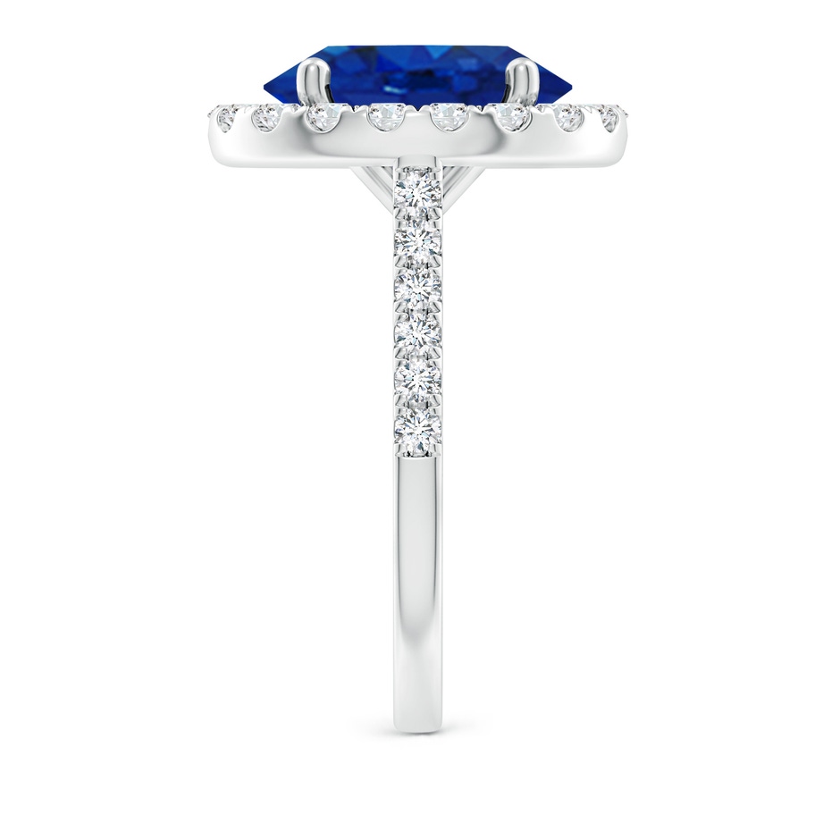 12x10mm AAA Oval Sapphire Halo Ring with Diamond Accents in P950 Platinum side 299
