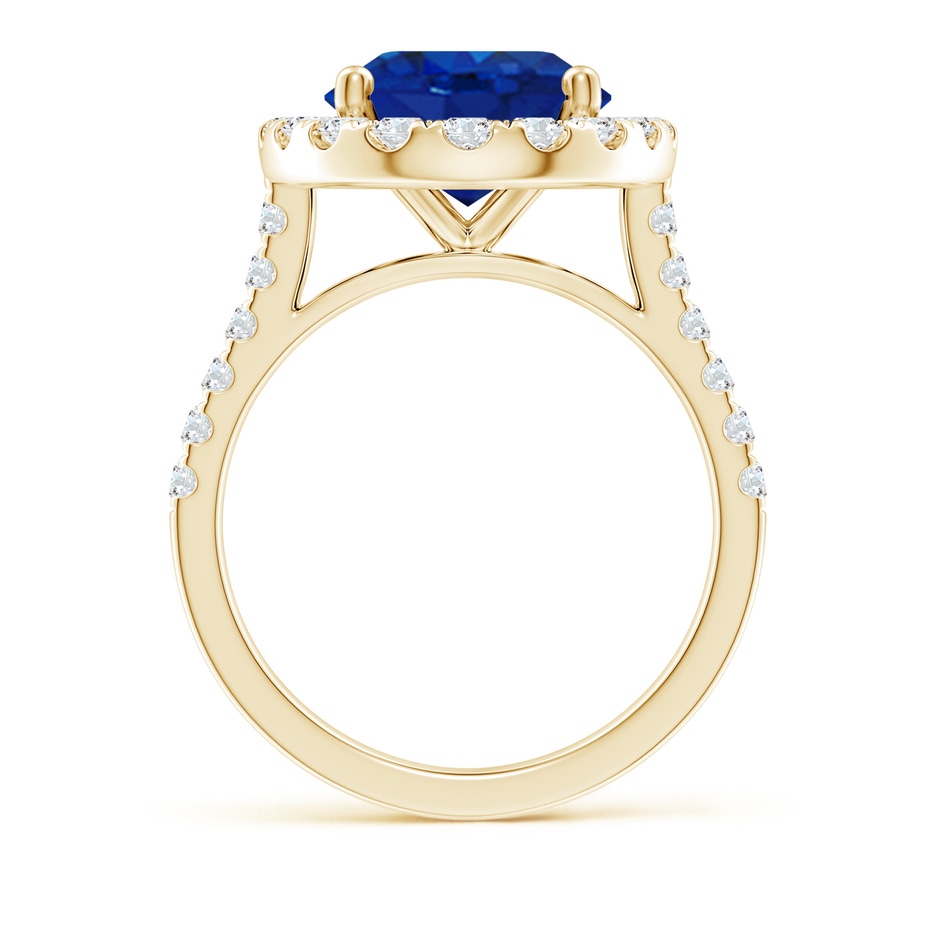 12x10mm AAA Oval Sapphire Halo Ring with Diamond Accents in Yellow Gold side 199