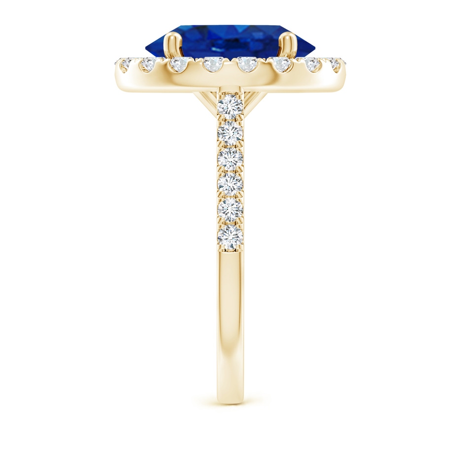 12x10mm AAA Oval Sapphire Halo Ring with Diamond Accents in Yellow Gold side 299