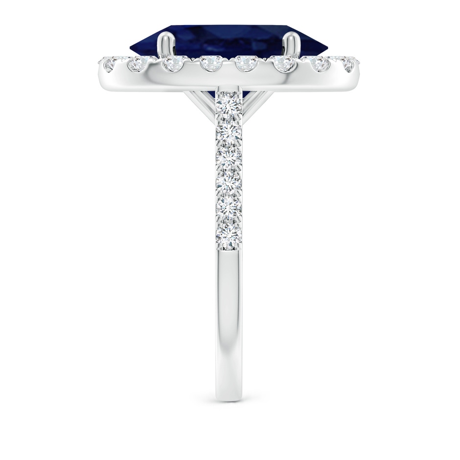 14x10mm A Oval Sapphire Halo Ring with Diamond Accents in P950 Platinum side 299