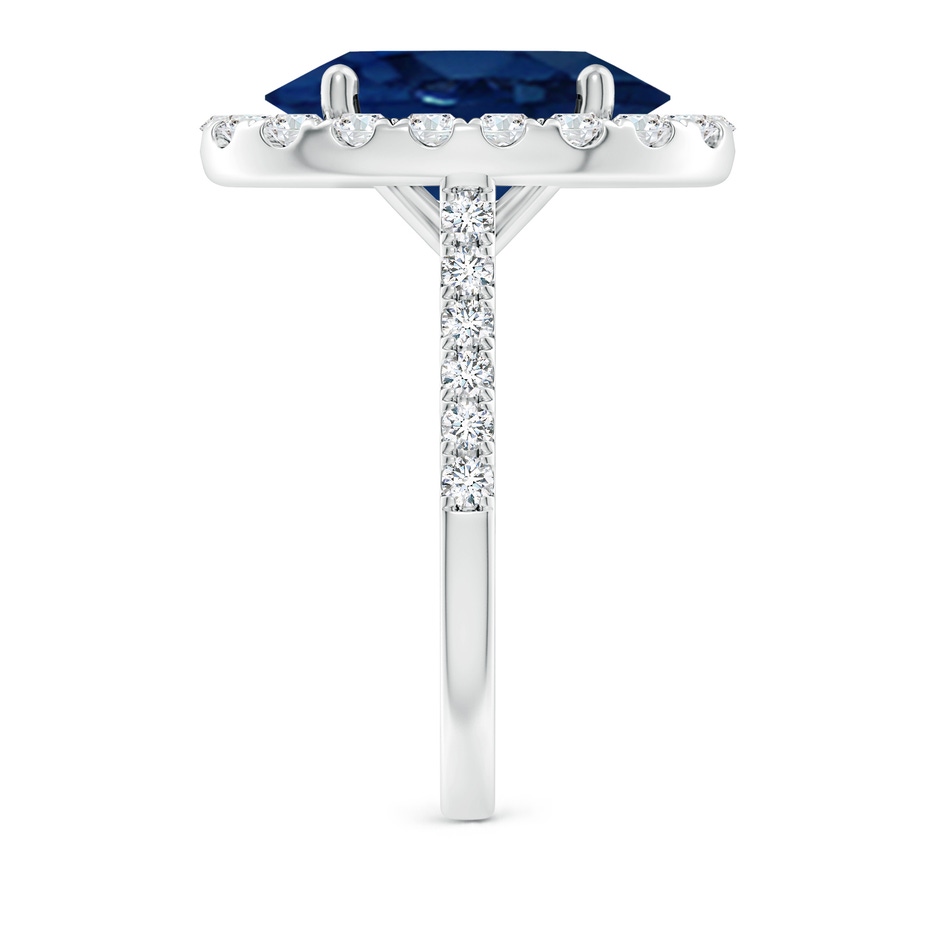 14x10mm AA Oval Sapphire Halo Ring with Diamond Accents in P950 Platinum side 299