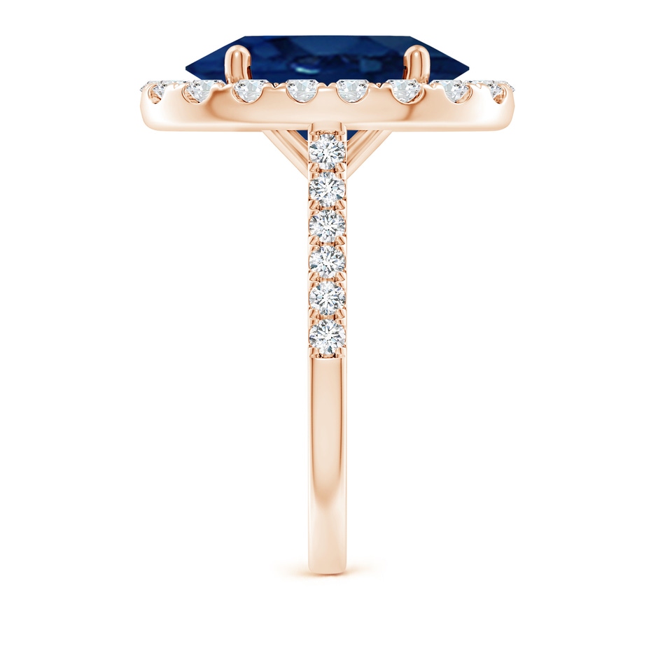 14x10mm AA Oval Sapphire Halo Ring with Diamond Accents in Rose Gold side 299