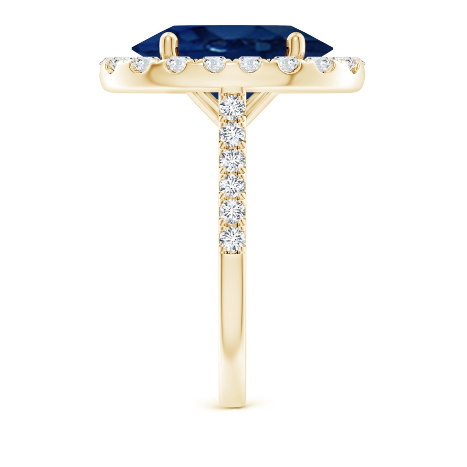 14x10mm AA Oval Sapphire Halo Ring with Diamond Accents in Yellow Gold side 299