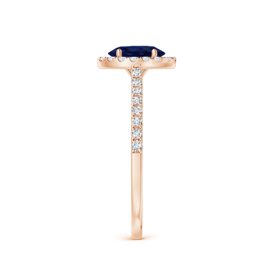 7x5mm A Oval Sapphire Halo Ring with Diamond Accents in Rose Gold side 299