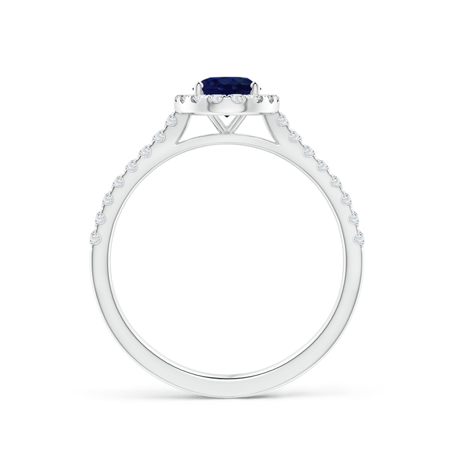 7x5mm A Oval Sapphire Halo Ring with Diamond Accents in White Gold side 199