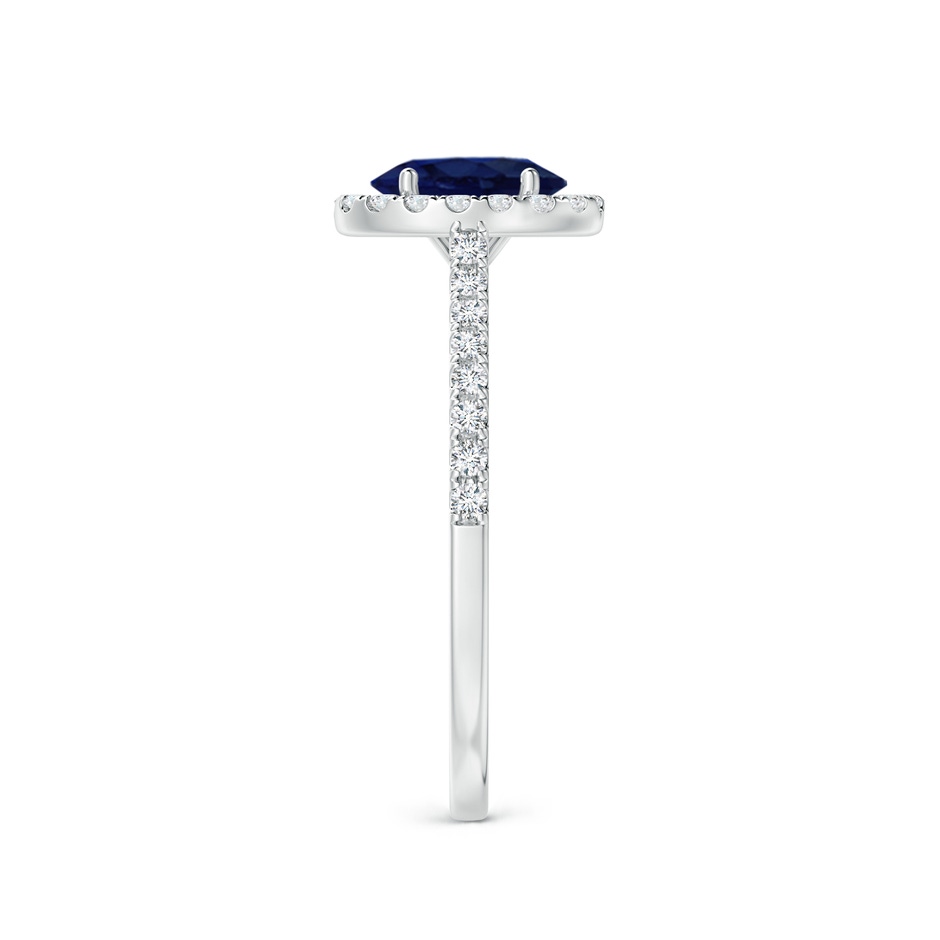 7x5mm A Oval Sapphire Halo Ring with Diamond Accents in White Gold side 299