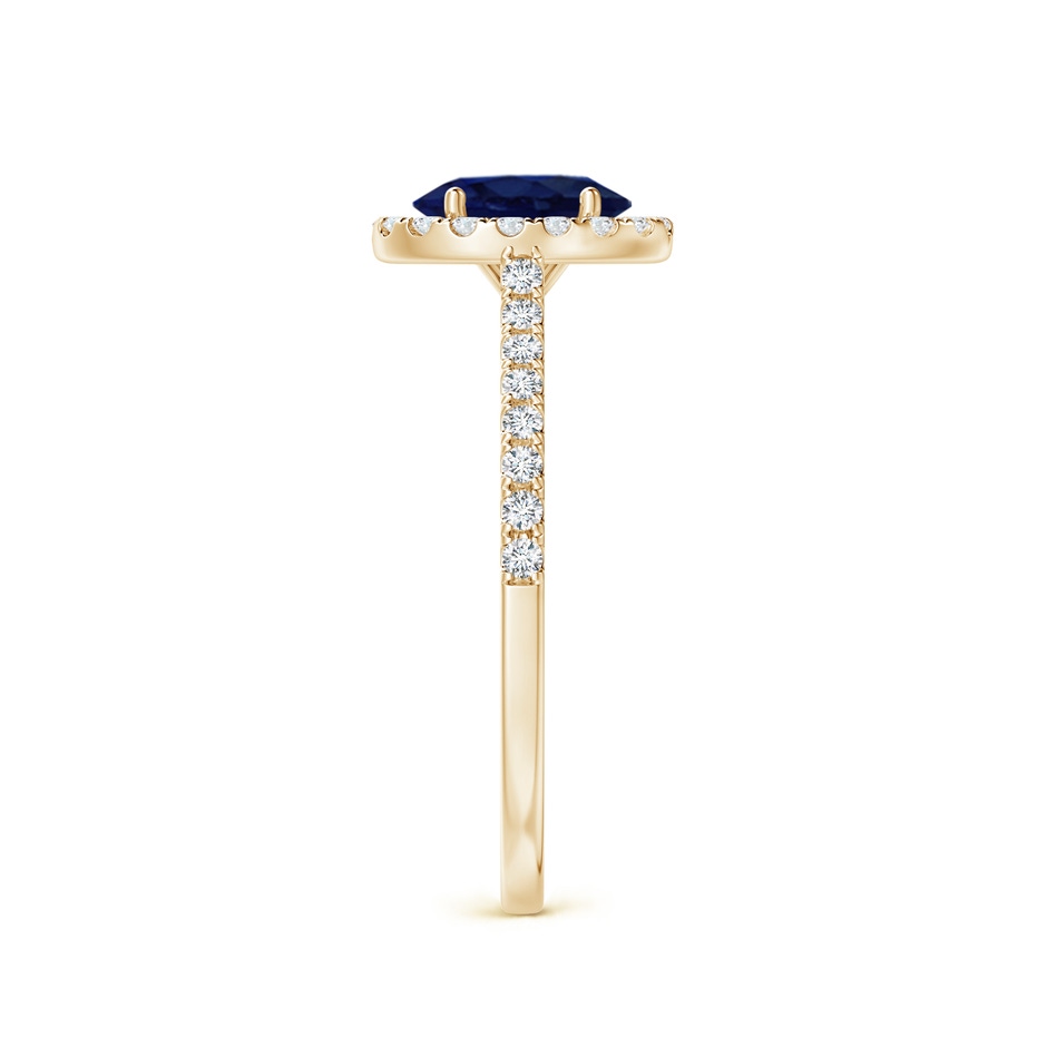7x5mm A Oval Sapphire Halo Ring with Diamond Accents in Yellow Gold side 299
