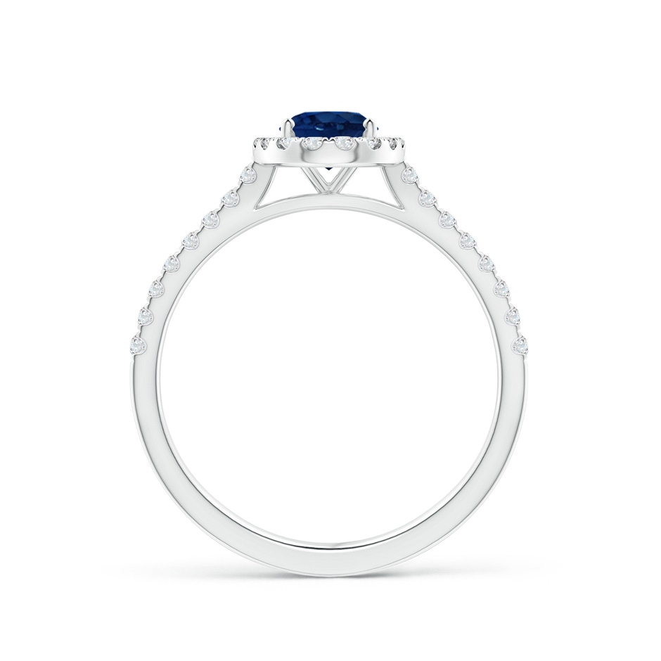 7x5mm AA Oval Sapphire Halo Ring with Diamond Accents in White Gold side 199