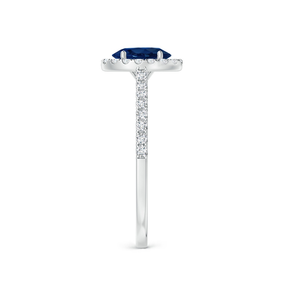 7x5mm AA Oval Sapphire Halo Ring with Diamond Accents in White Gold side 299