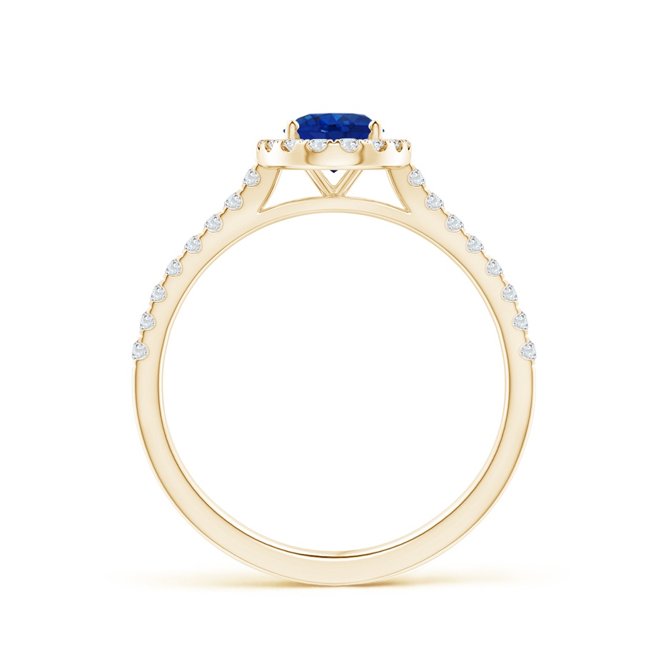 7x5mm AAA Oval Sapphire Halo Ring with Diamond Accents in Yellow Gold side 199