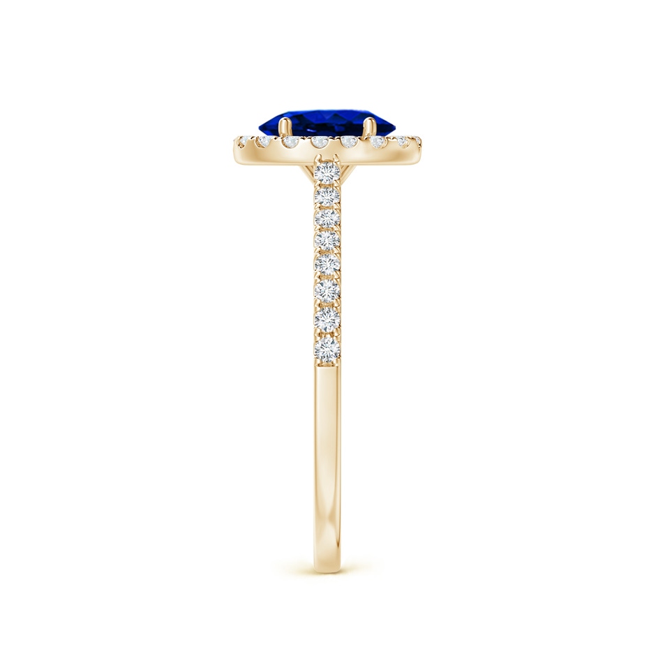 7x5mm AAAA Oval Sapphire Halo Ring with Diamond Accents in Yellow Gold side 299