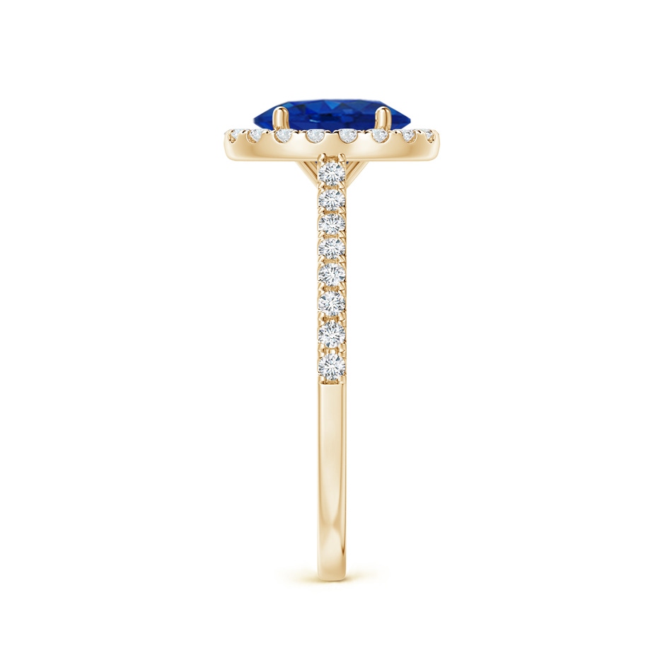 8x6mm AAA Oval Sapphire Halo Ring with Diamond Accents in Yellow Gold side 299