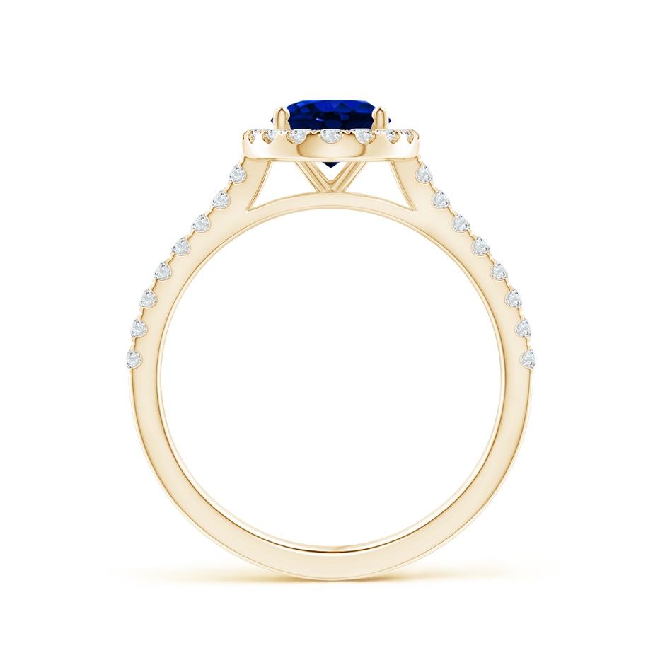 8x6mm AAAA Oval Sapphire Halo Ring with Diamond Accents in Yellow Gold side 199