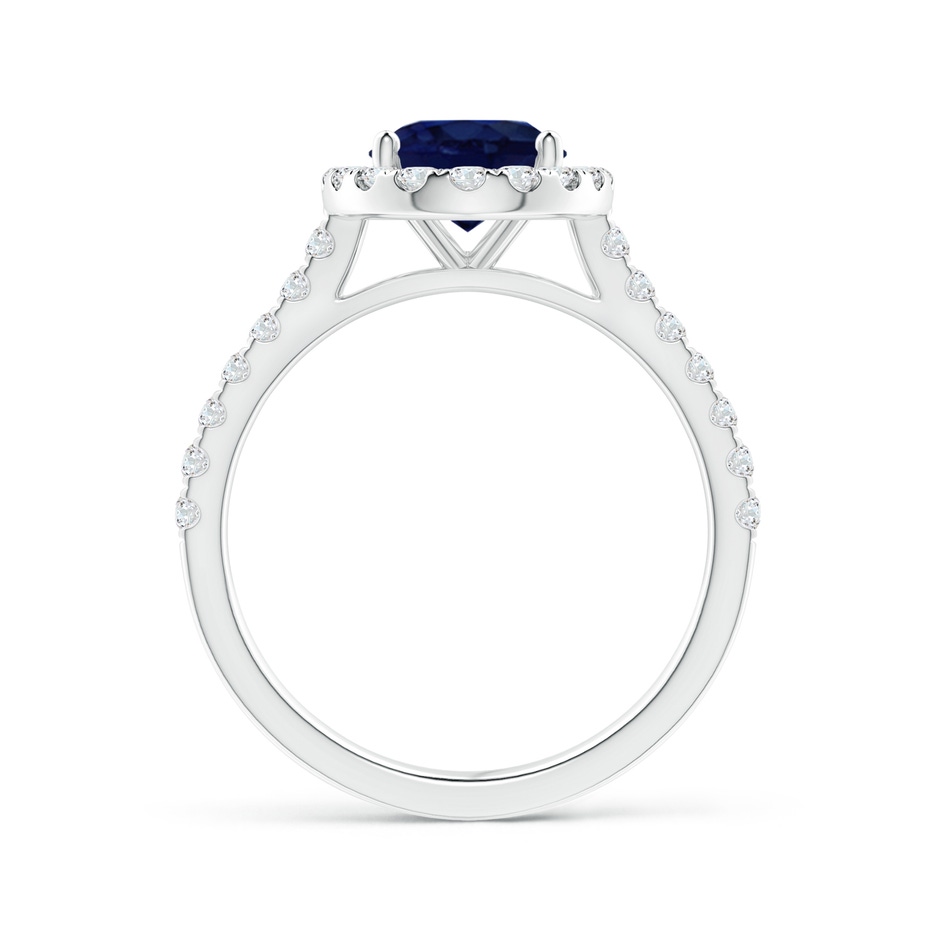 9x7mm A Oval Sapphire Halo Ring with Diamond Accents in White Gold side 199