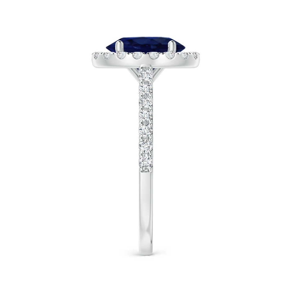 9x7mm A Oval Sapphire Halo Ring with Diamond Accents in White Gold side 299