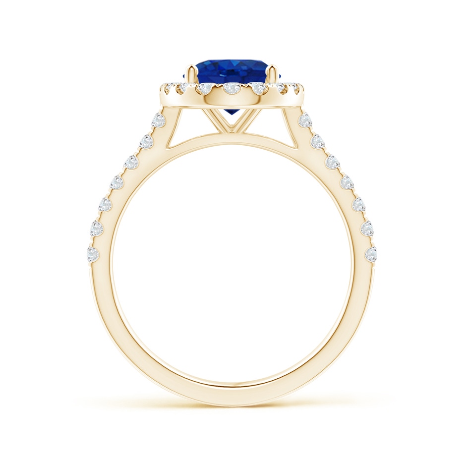 9x7mm AAA Oval Sapphire Halo Ring with Diamond Accents in Yellow Gold side 199