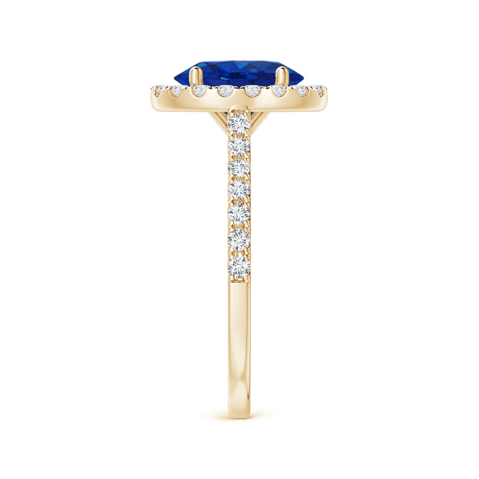 9x7mm AAA Oval Sapphire Halo Ring with Diamond Accents in Yellow Gold side 299