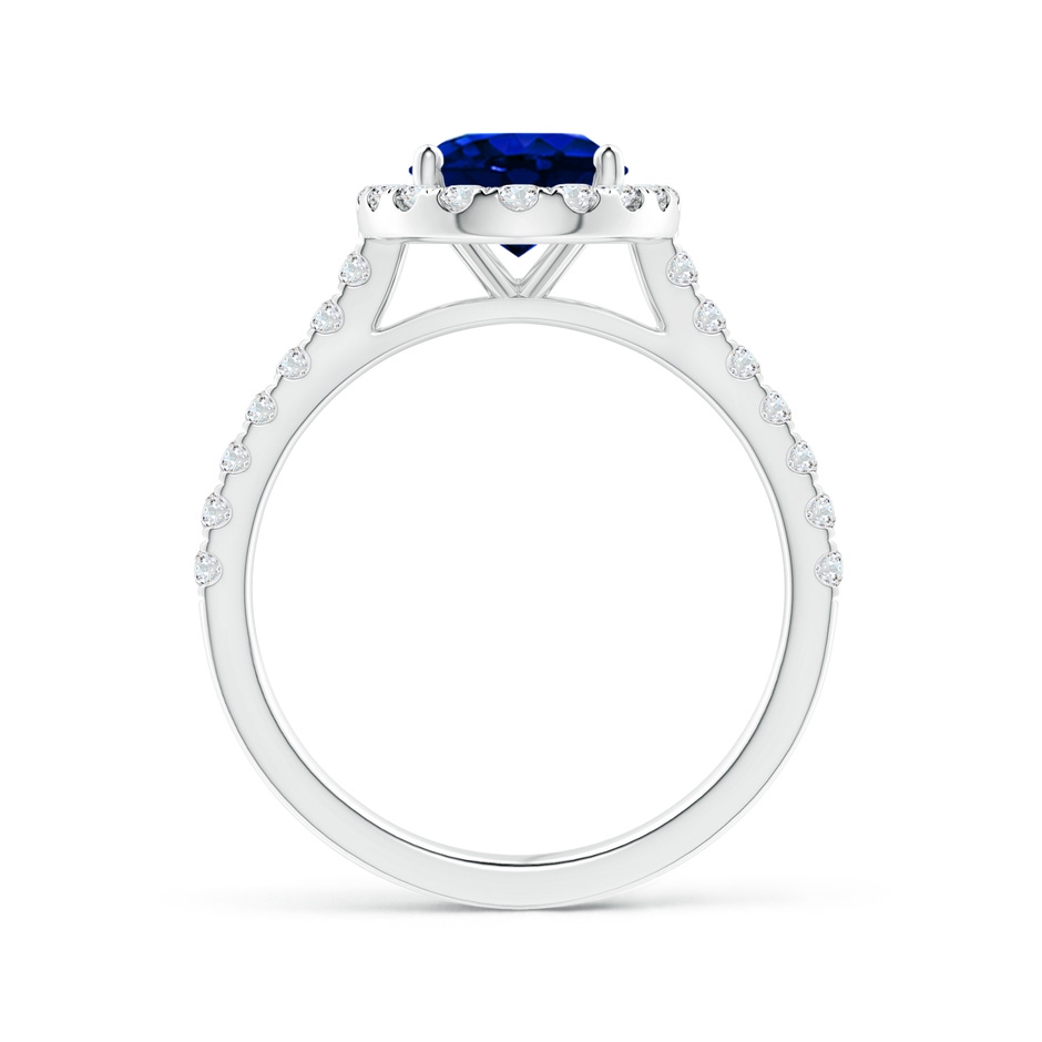 9x7mm AAAA Oval Sapphire Halo Ring with Diamond Accents in White Gold side 199